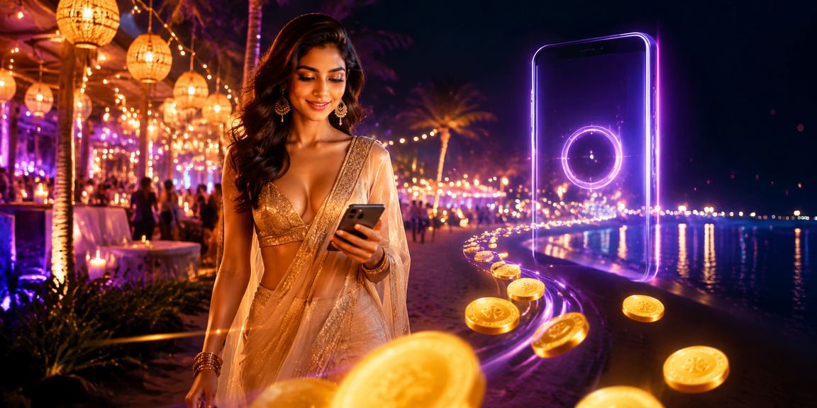 Mobile payment usage on beach in Goa